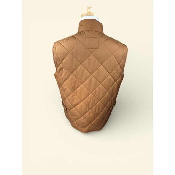J.Crew NWT SZ LGE Sussex Quilted Vest Mens Brown Diamond Quilt Full Zip Pockets - Picture 7 of 16